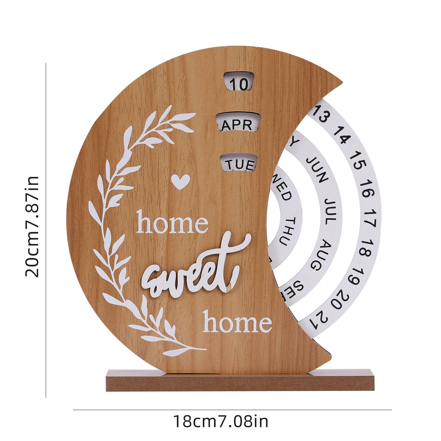 Wooden Manual Rotating Perpetual Calendar – Stylish Desk & Home Decor